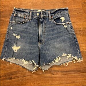 Abercrombie & Fitch Blue Distressed Jean Shorts